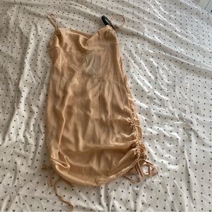 Prettylittlething Satin Ruched Side Strappy Bodycon Dress